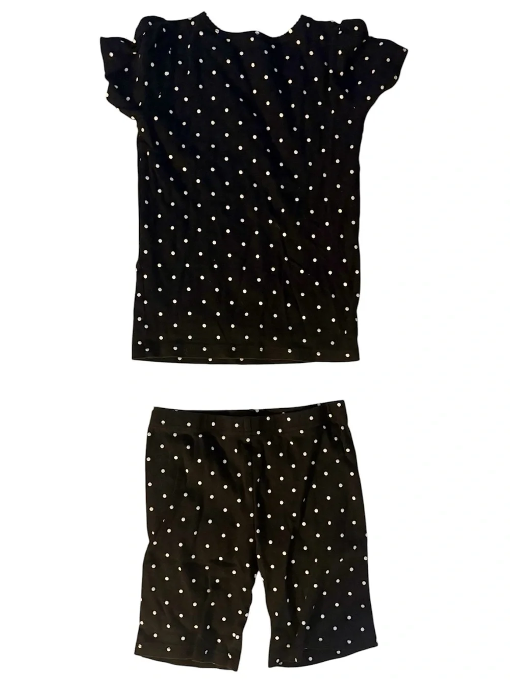 Simple Joys black and white polka dot five more minutes pajama set, size 8